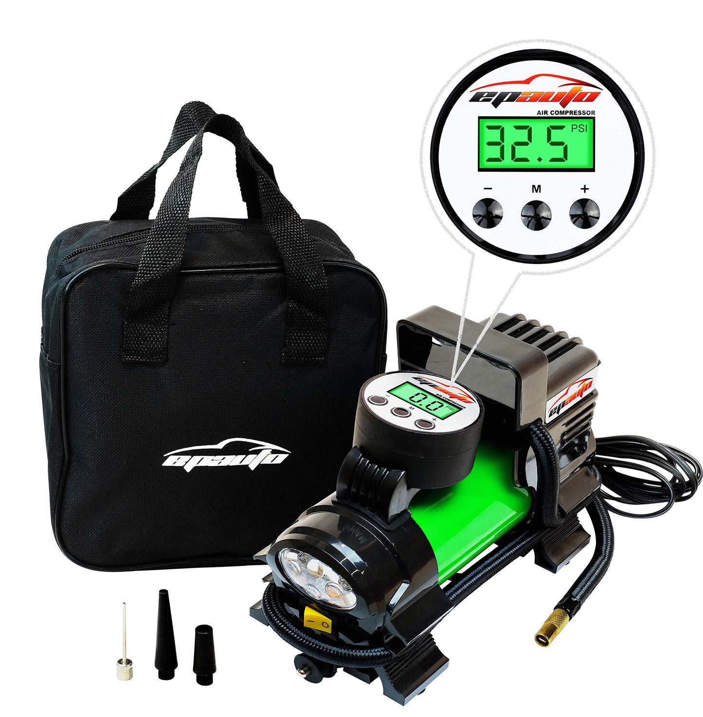 epauto 12V DC Portable Air Compressor Pump, Digital Tire Inflator