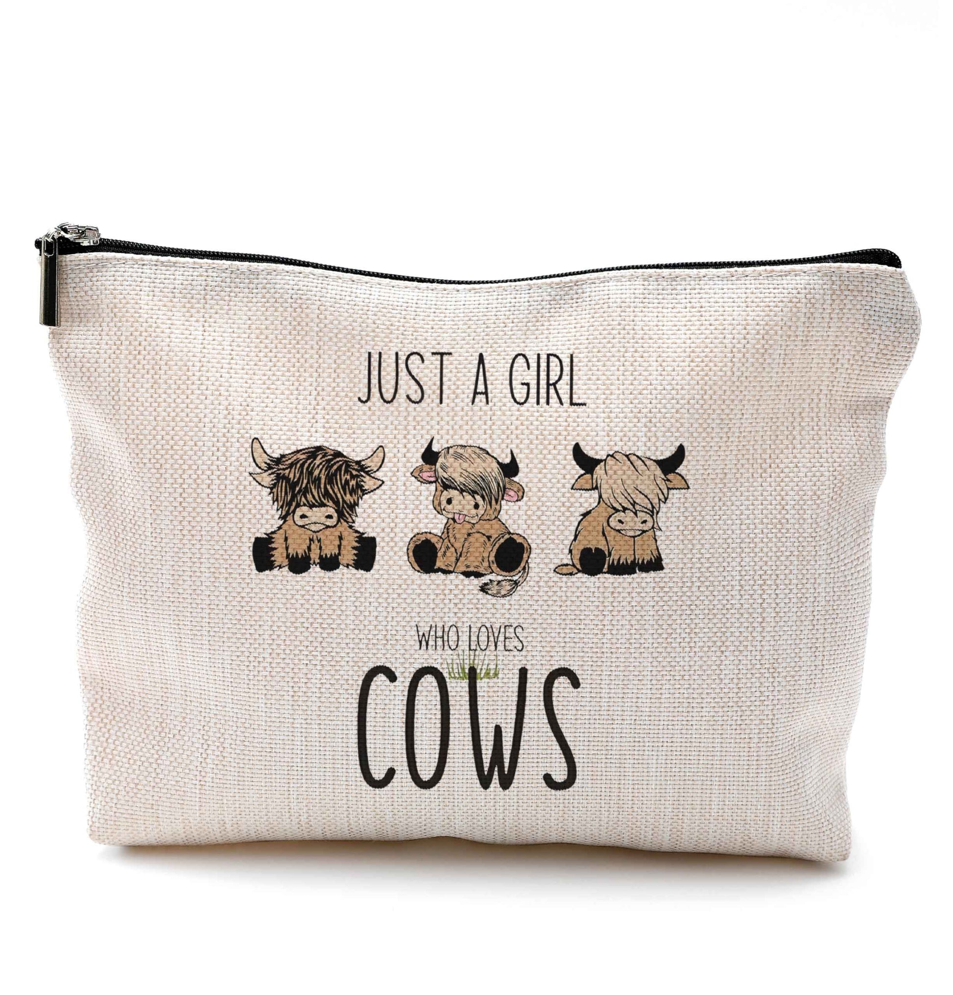 QGFM Western Cow Makeup Bag, Gifts for Women Who Love Cows, Cosmetic Bags With Zipper
