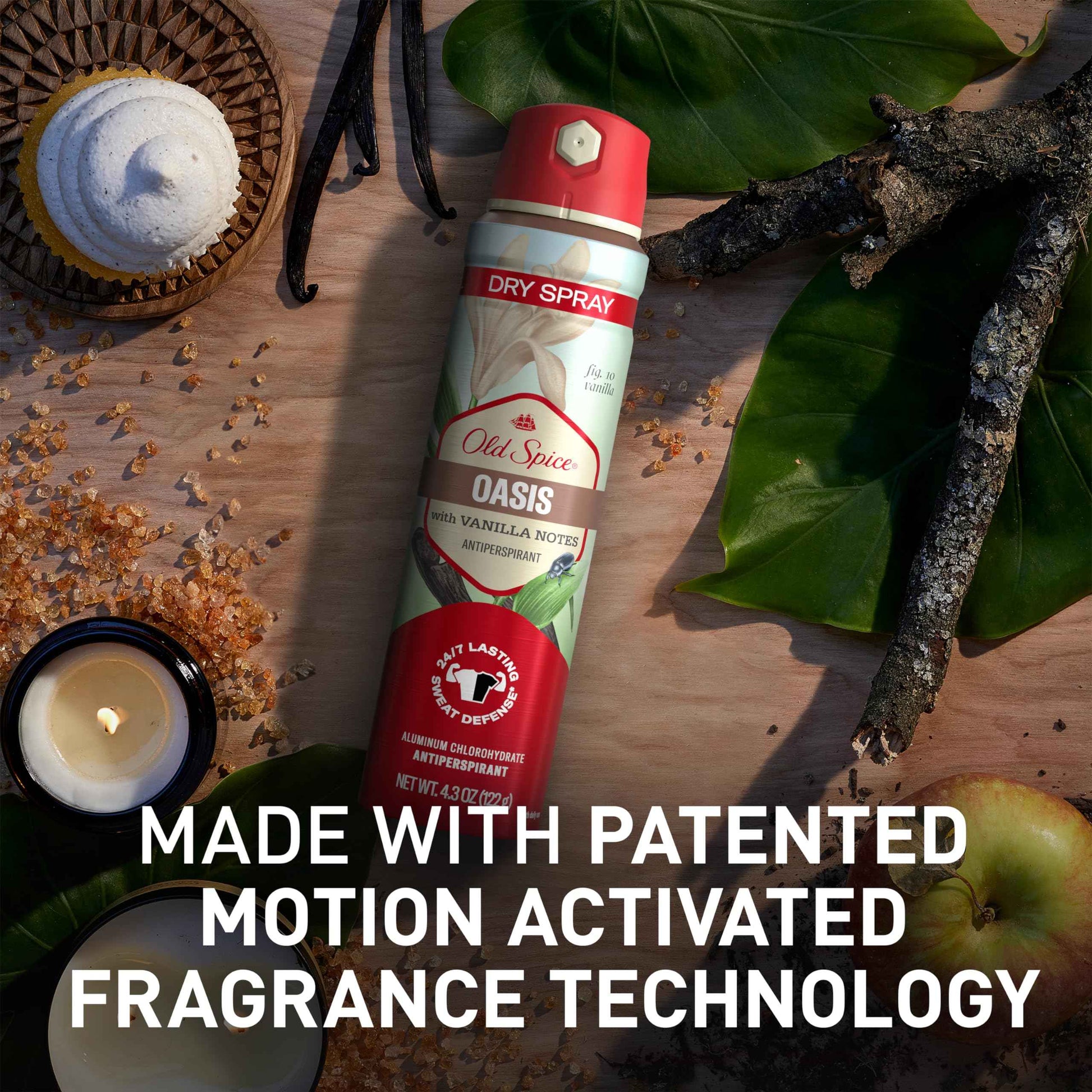 Old Spice Dry Spray Antiperspirant Deodorant for Men, 24/7 Freshness, 24/7 Sweat & Odor Protection, Gentle on Skin with Skin Conditioners, Oasis with Vanilla + Argan Oil, 4.3 oz (Pack of 3)