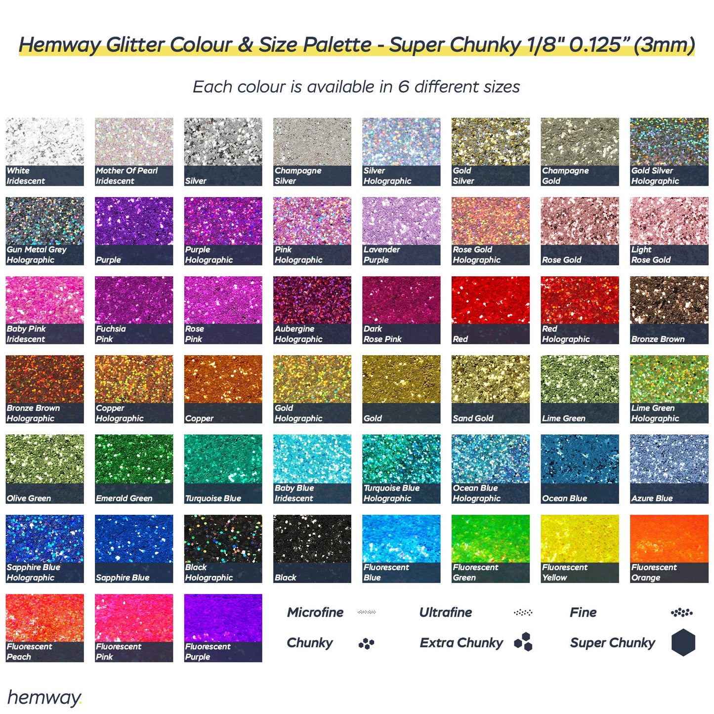 Hemway Craft Glitter 100g / 3.5oz Glitter Flakes for Arts Crafts Tumblers Resin Epoxy Scrapbook Glass Schools Paper Halloween Decorations - Super Chunky (1/8" 0.125" 3mm) - Ocean Blue