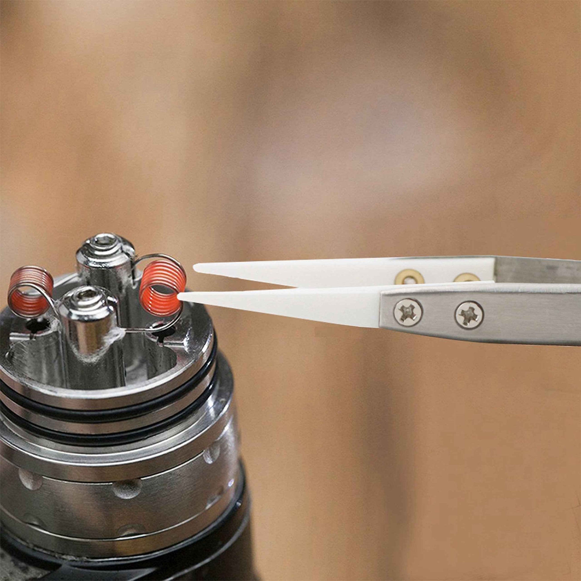 2 Pack Precision Ceramic tweezers Non-Conductive Anti-Static Highly Heat Resistant Tweezers