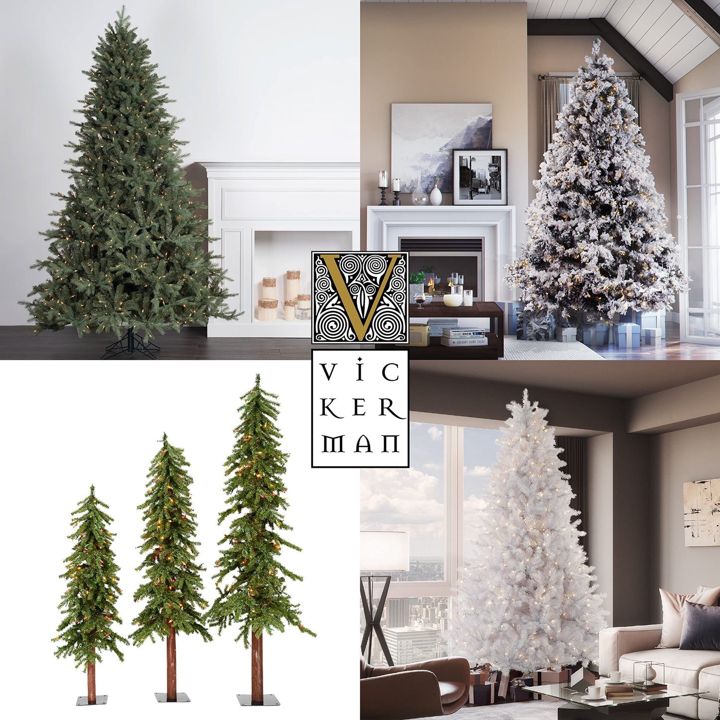 Vickerman 3' Tall Cashmere Pine Artificial Christmas Tree, 100 Warm White Dura-Lit® LED Lights - 223 PVC Tips - Faux Christmas Tree - Seasonal Indoor Home Decor