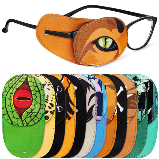 Newcotte 12 Pcs Eye Patch for Kids Girls Boys Reusable Eye Patch for Glasses over the Lens Colorful Eye Patch Toddler Eye Patch Adorable Kids Eye Patches Assorted Eye Patch Cover (Spooky)