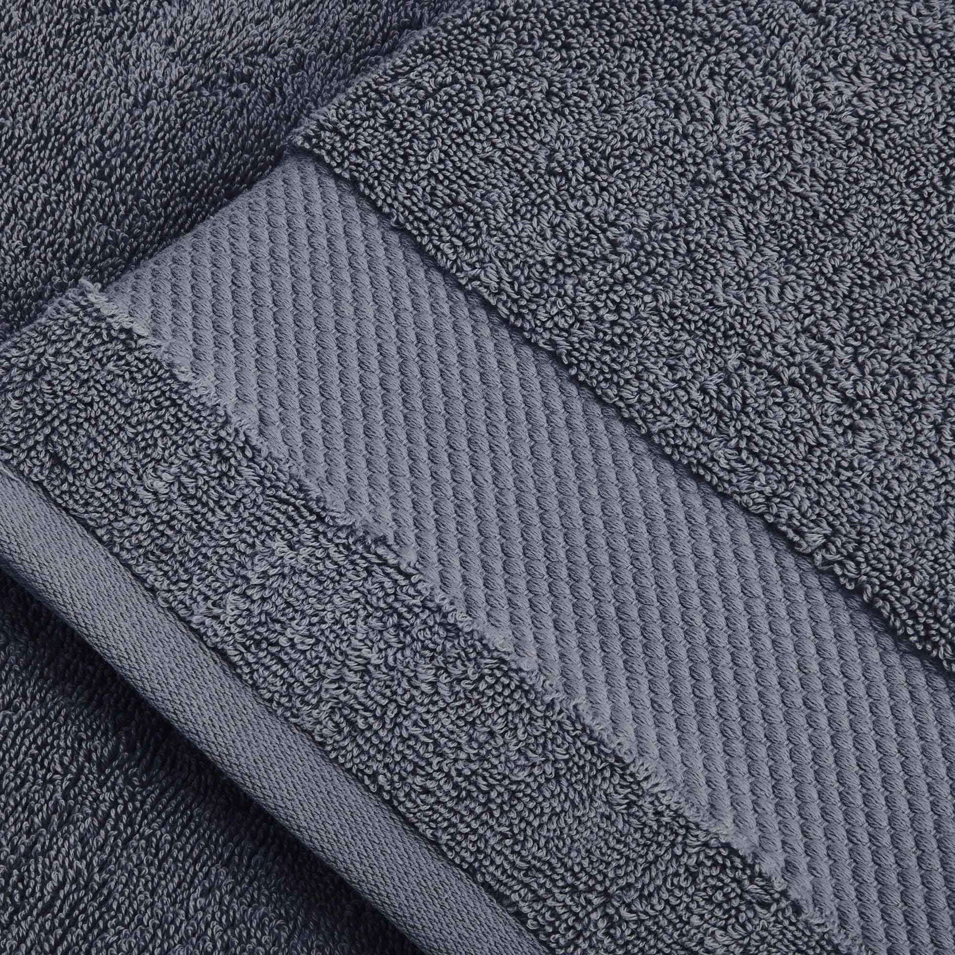 BIOWEAVES 100% Organic Cotton 700 GSM Plush Washcloths 13" x 13" GOTS Certified - Charcoal, Pack of 12