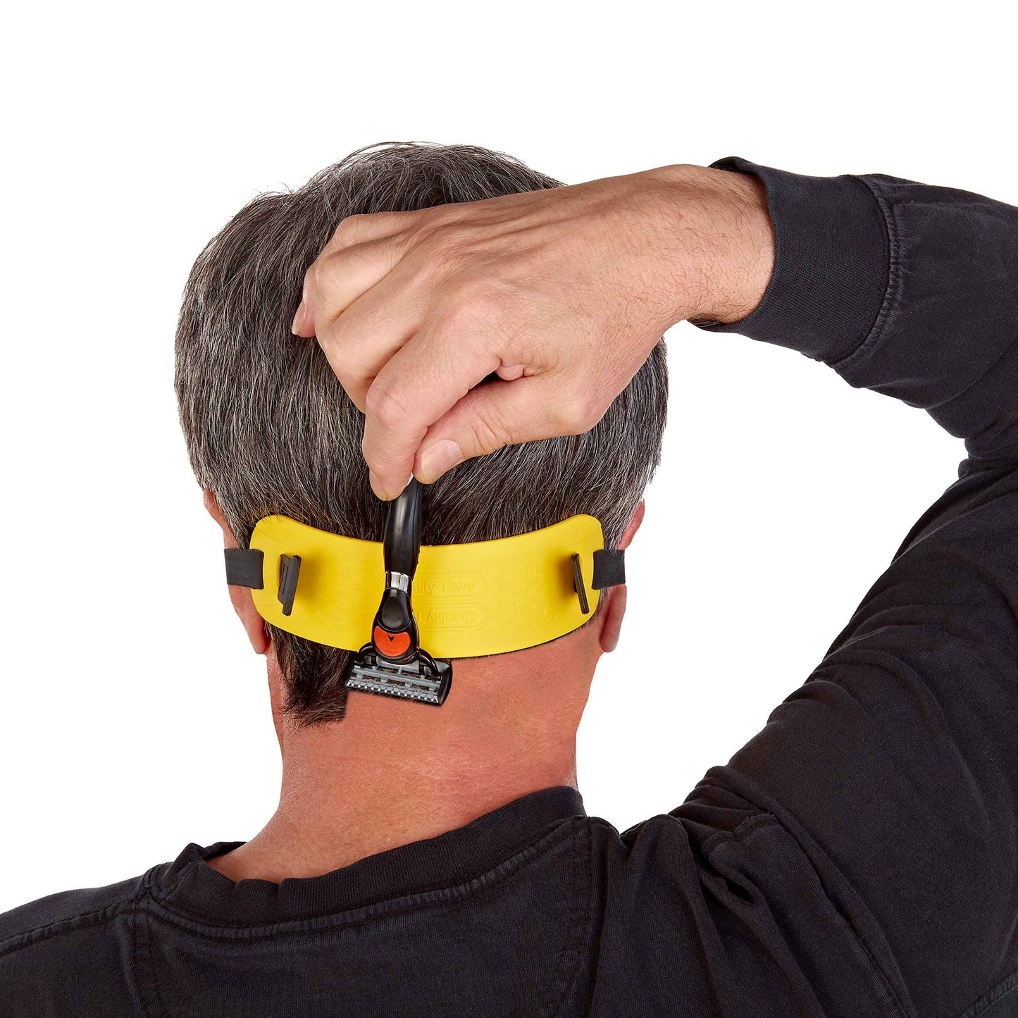 Quality Time Neck Hair Guide Premium, 2 Different Neckline Templates with All 4 Neck Hairline Styles; A Premium Adjustable Stencil/Guard for Haircut, Do It Yourself, Made in USA