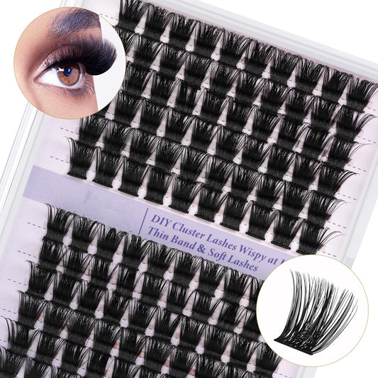 Clusters B18 Clusters Lashes 120 PCS Eyelash Clusters D Curl 16mm Individual Lashes Wispy Volume False Eyelashes Soft Lightweight DIY Eyelash Extension at Home (B18,D-16mm)