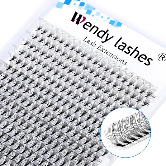 WENDY Lashes Volume Eyelash Extensions Premade Fans 10D D Curl 16 Rows 9-16mm Mixed Ponited Base Preamde Lash Fans Volume Lash Extensions Supplies (10D-0.07-D, 9-16mm Mixed)