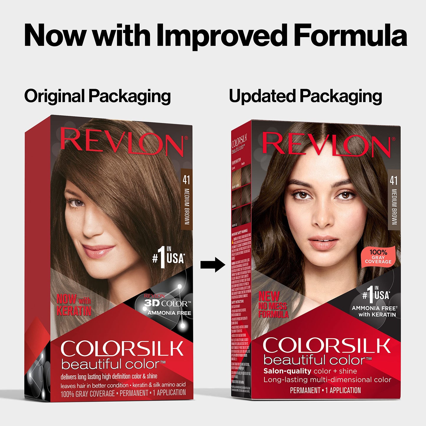 Revlon Colorsilk Beautiful Color Permanent Hair Color, Long-Lasting High-Definition Color, Shine & Silky Softness with 100% Gray Coverage, Ammonia Free, 043 Medium Golden Brown, 1 Pack