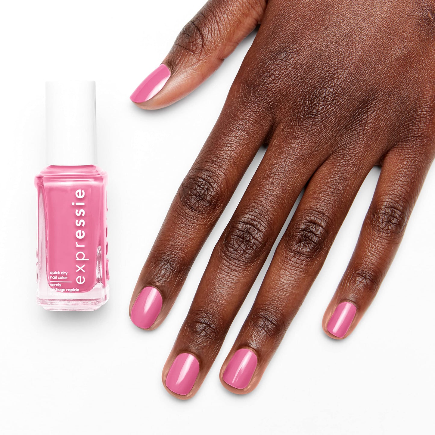 essie Expressie Nail Polish, Quick-Dry Bubblegum Pink Nail Polish, Vegan, Makin' Moves, 0.33 fl oz