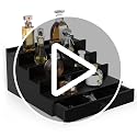 Cologne Organizer for Men 4-Tier Wood with Hidden Compartment