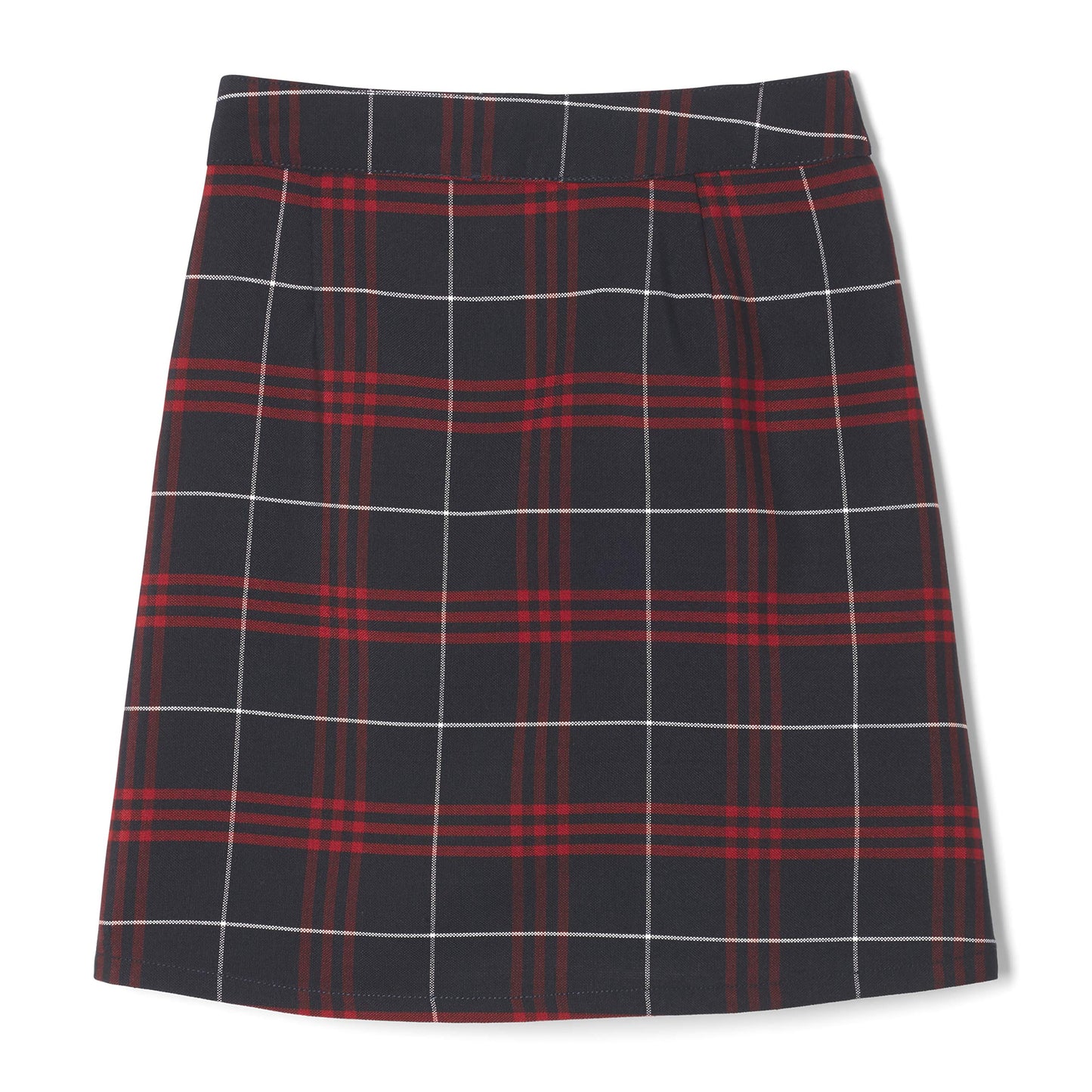 French Toast Girls' Plaid Two-Tab Scooter skirt, Navy Red Plaid, 4,Little Girls