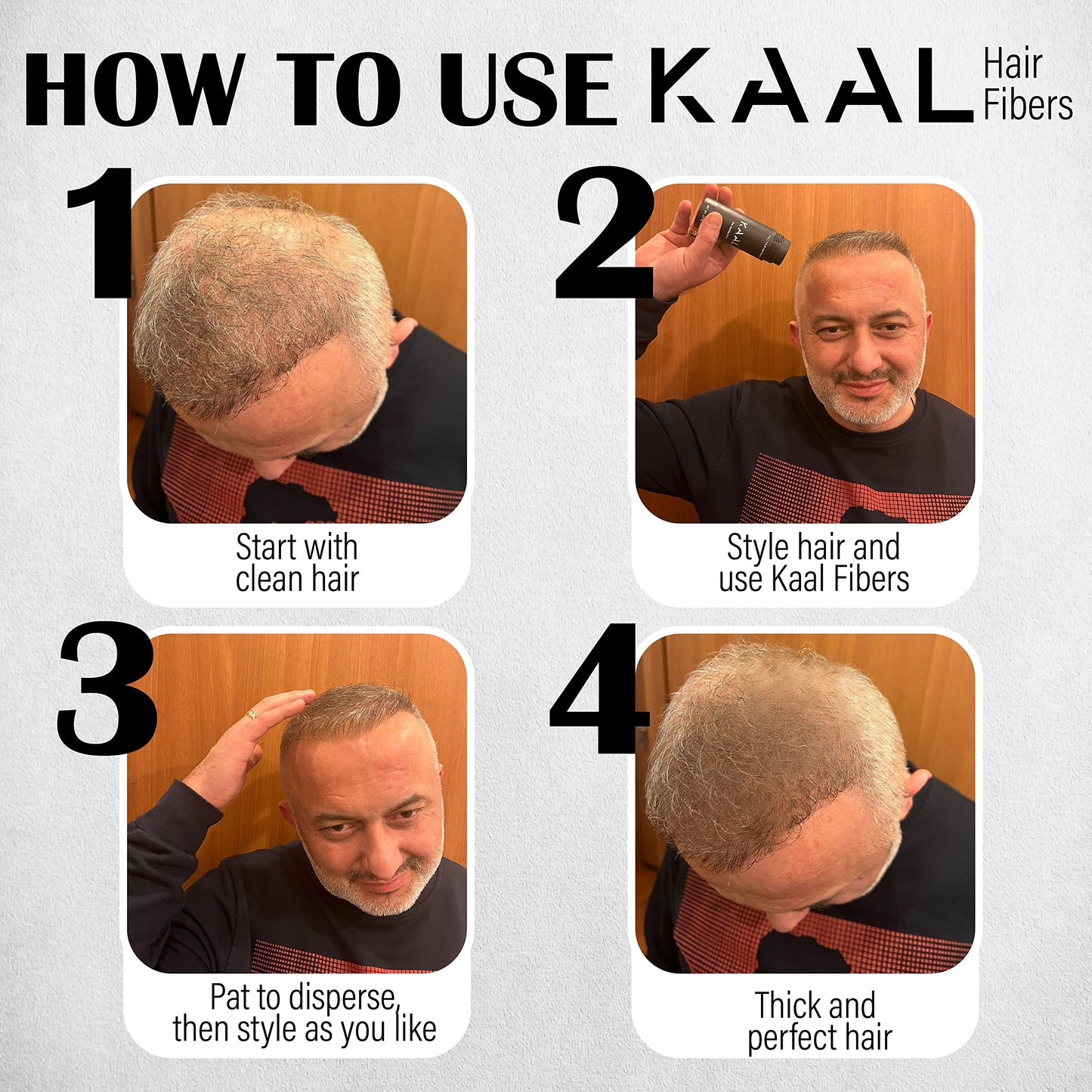 KAAL Hair Fiber, Hair Fibers for Thinning Hair for Women & Men, (0.97 oz, Dark Brown) Hair Building Fibers, Completely Conceals Hair Loss in 15 Sec - 8 Shades for Men Women, Instantly Thicker