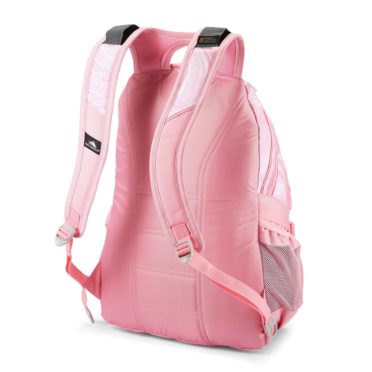 High Sierra Loop Backpack, Travel, or Work Bookbag with tablet sleeve, One Size, Pink Marble - Bubblegum Pink