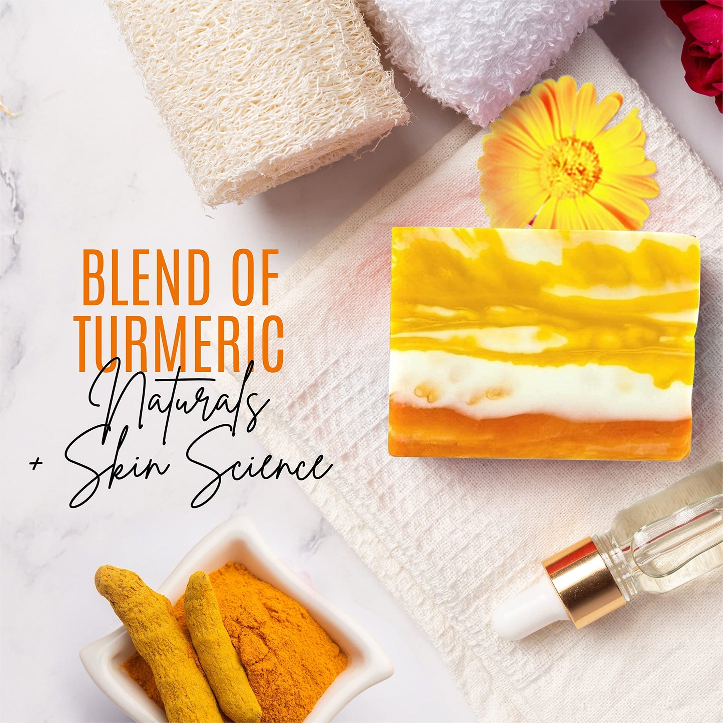 DERMAXGEN Organic Turmeric Soap Bar | Pure Natural Handcrafted Skincare, Face & Body Cleanser | Blemish Control, Reduce Acne, Evens Tone, Fades Scars, Sun Damage, Age Spots - 3.5 Oz