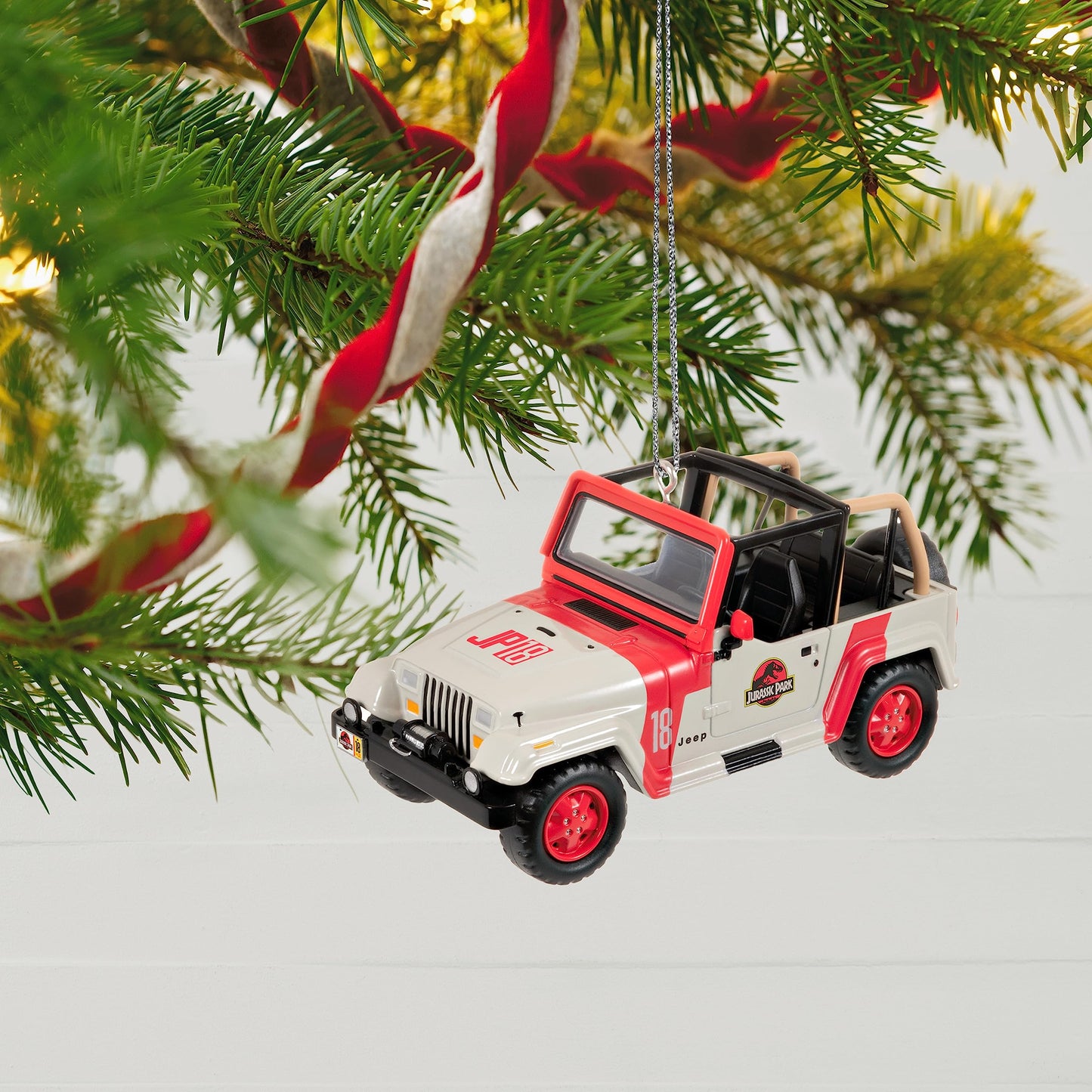 Hallmark Keepsake Christmas Ornament 2023, The Car's the Star Jurassic Park 1992 Jeep Wrangler, Metal Ornament, Movie Gifts