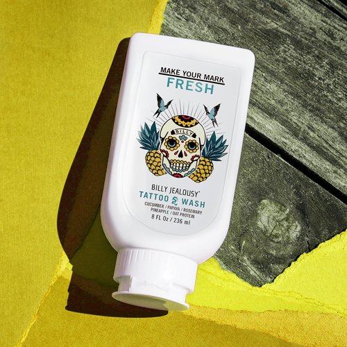 Billy Jealousy Make Your Mark Fresh Tattoo Wash, Cleansing and Hydrating Tattoo Aftercare Enriched With Cucumber and Rosemary, 8 Fl Oz