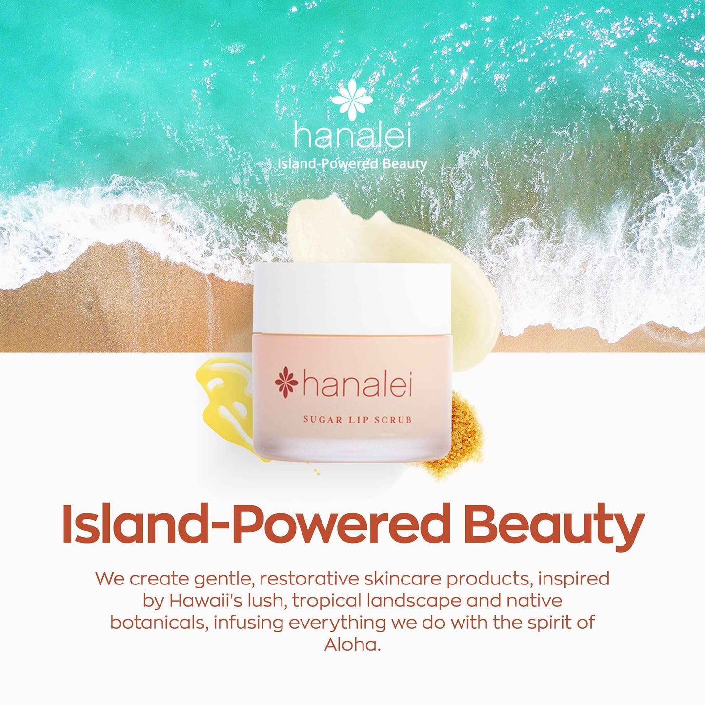 Hanalei Sugar Lip Scrub and Lip Treatment (Mauve Pink) Bundle, Made with Raw Cane Sugar and Real Hawaiian Kukui Nut Oil (Cruelty free, Paraben free)
