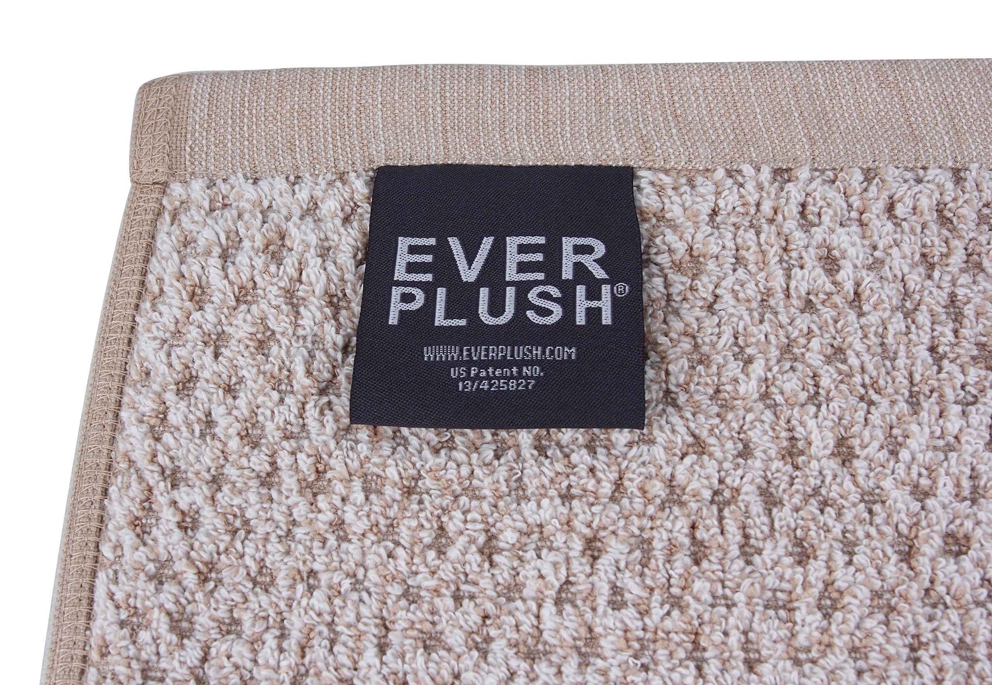 Everplush Diamond Jacquard Washcloth Set of 6, 13" x 13", Brown, Khaki