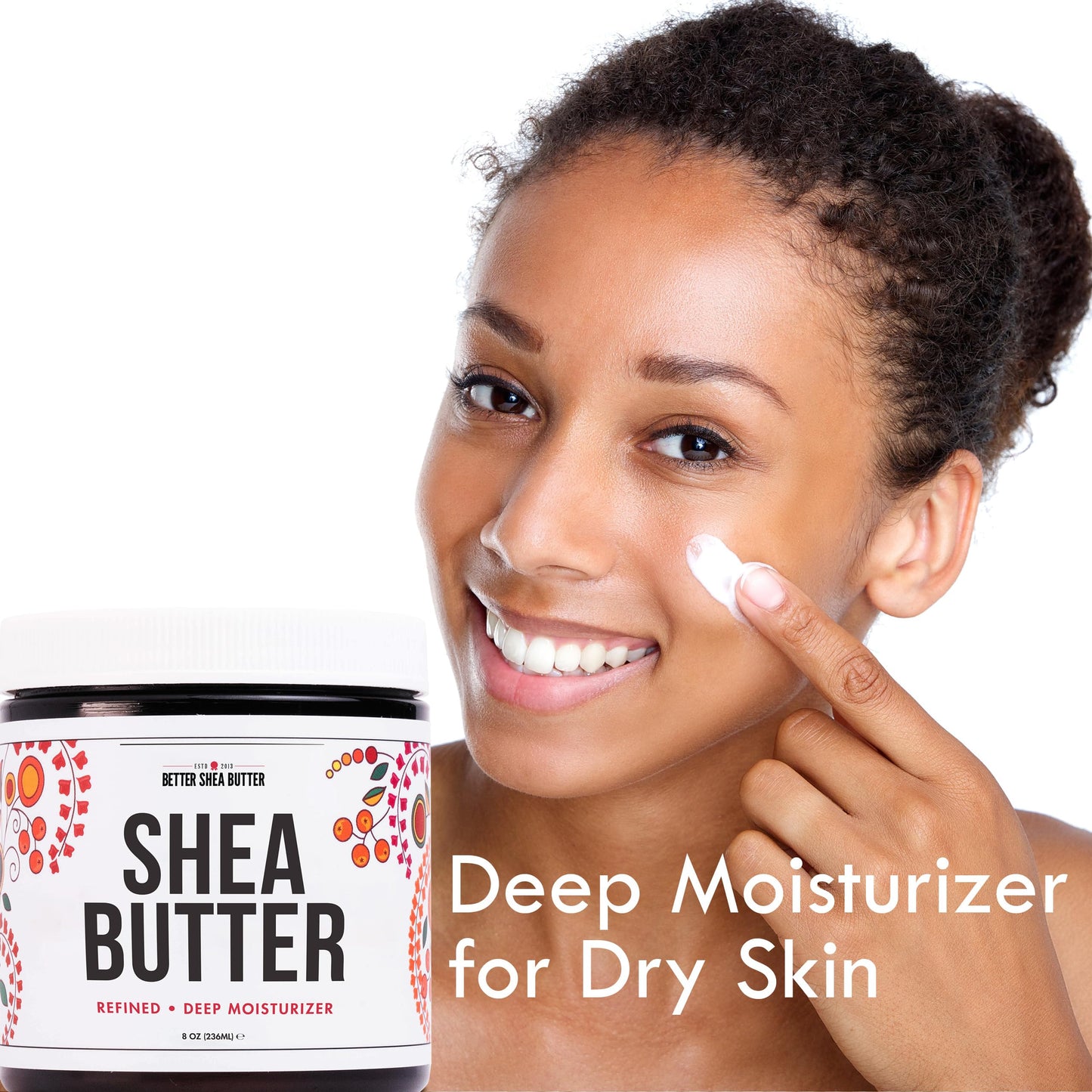 Refined Shea Butter Unscented - 100% Pure African Shea Butter for Hair & Dry Skin - Shea Butter Soap Base - Face & Body Moisturizer, for DIY Whipped Body Butter & Lip Balm 8 oz Jar