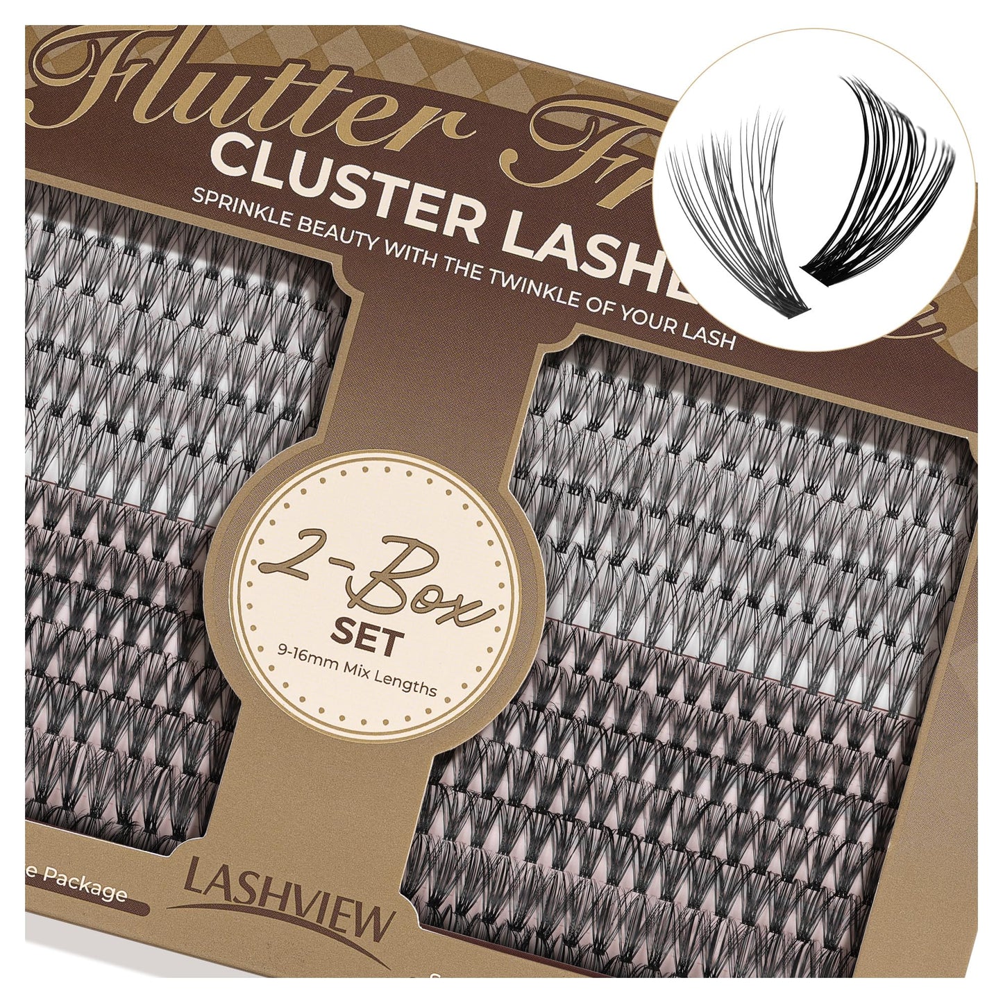 LASHVIEW Lash-Extension-Clusters 560pcs D Curl Lash Clusters Natural Look Cluster Lashes Extensions Super Thin Band & Soft Lashes Reusable 9-16mm MIX (30D&40D)