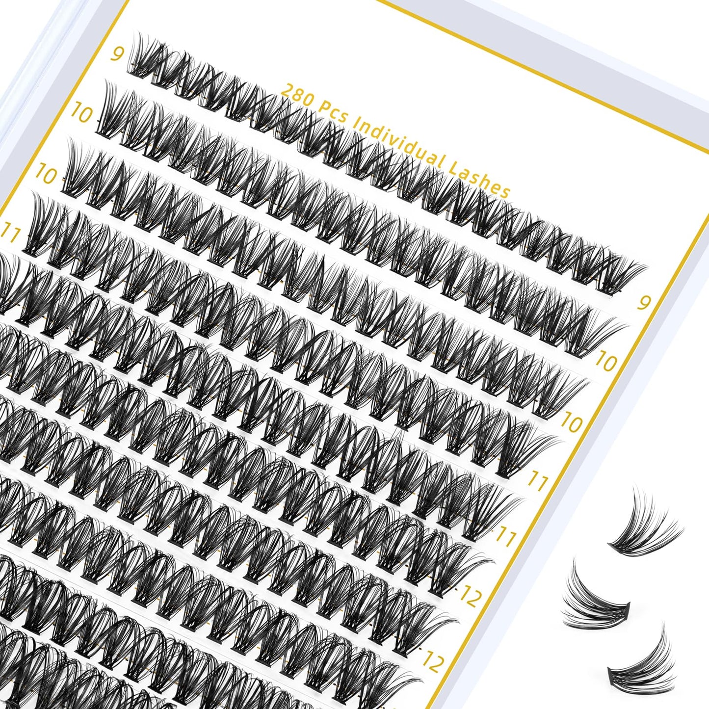 Lash Clusters 40D-C-9-16MIX LASH Individual Lashes 280 Clusters False Eyelash 20D 30D 40D Lash Clusters Extensions Individual Lashes Cluster DIY Eyelash Extensions at Home (40D-C,9-16MIX)