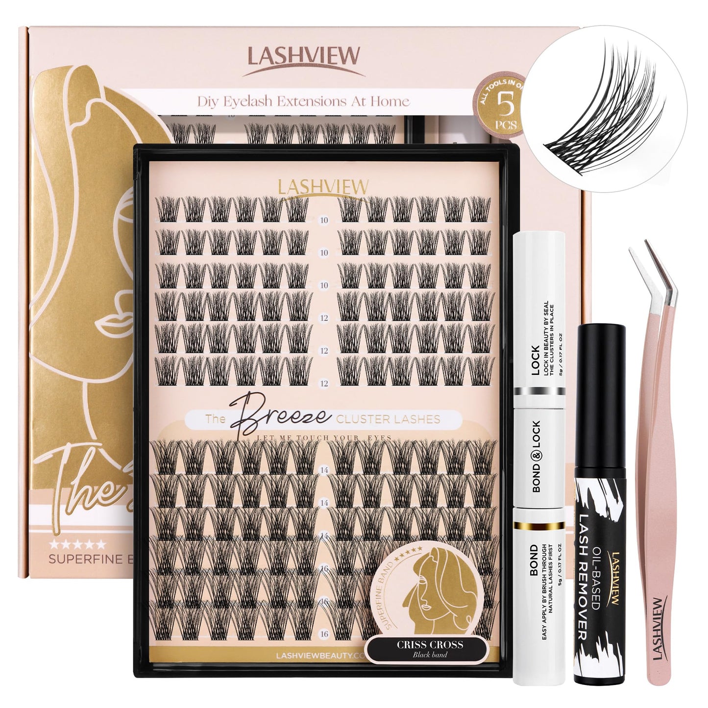 LASHVIEW Lash Clusters,Oversized Packaging DIY Eyelash Extensions Volume Individual Lashes Eyelash Clusters Extensions Wispy Lashes Cluster DIY at Home(Style 56D,D-10-16mix)