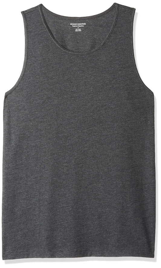 Amazon Essentials Men's Regular-Fit Tank Top, Charcoal Heather, X-Small