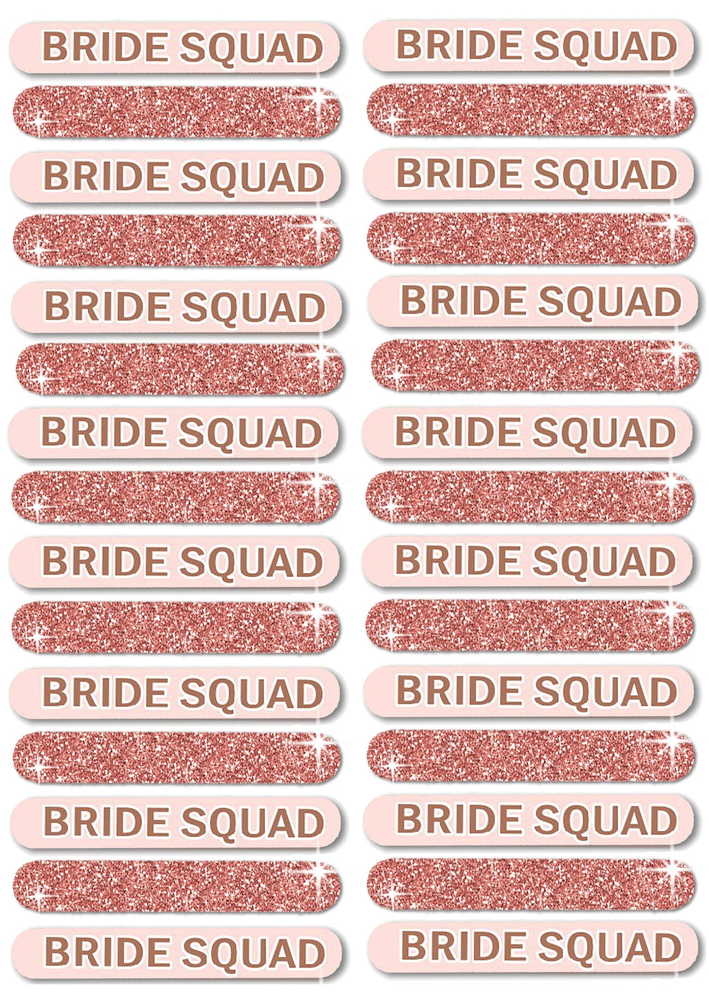 Bridal Shower Favors for Guests 30 - Set of 30 Rose Gold Sparkle Bride Squad Nail Files - Bridesmaid Proposal Gift - Emery Board