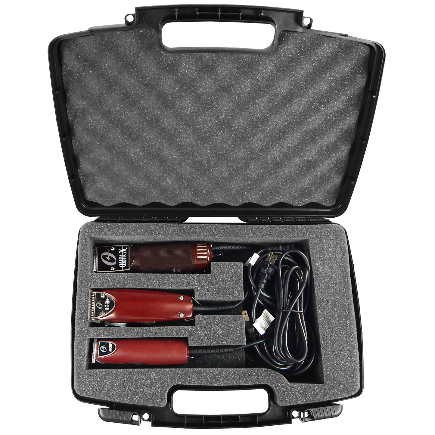 CASEMATIX Barber Bag and Clipper Case Fits Hair Clippers & Accessories For Men and Women With Customizable Clipper Blade Holder Storage, Barber Case Fits Three Corded Clippers and Detachable Guards