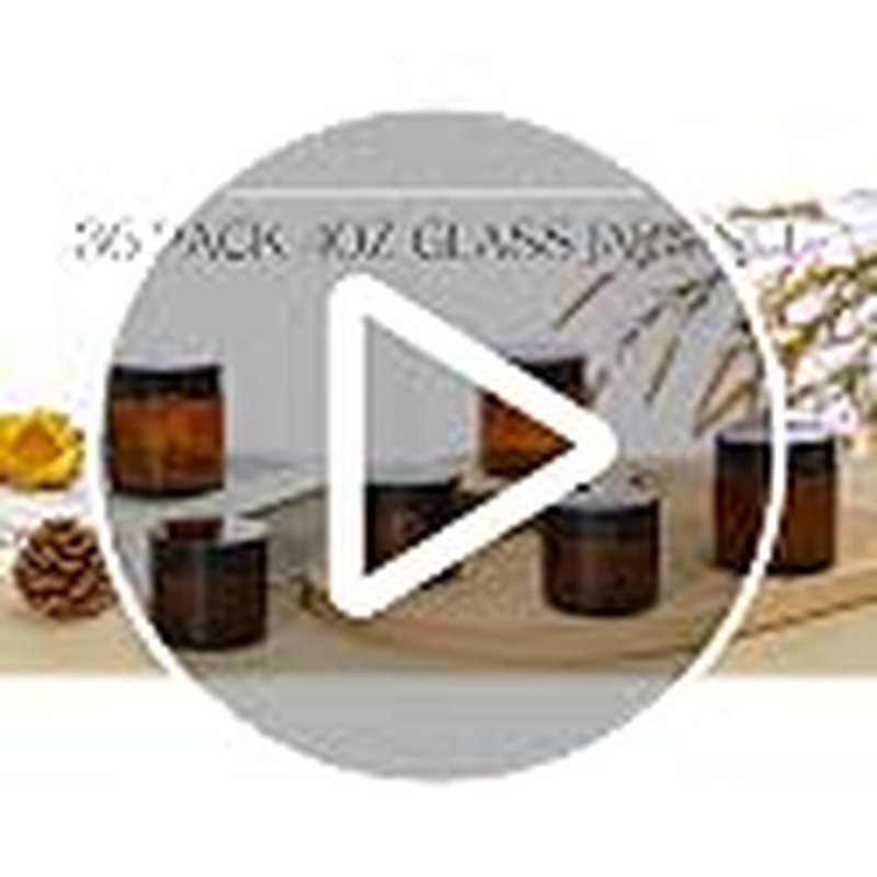 4oz Amber Glass Jars with Black Lids - 36 Pack for Cosmetics