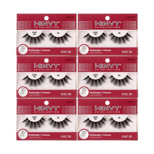 i-Envy 6 Pairs False Eyelashes 3D Glam Collection Multi-angle & Volume Lashes