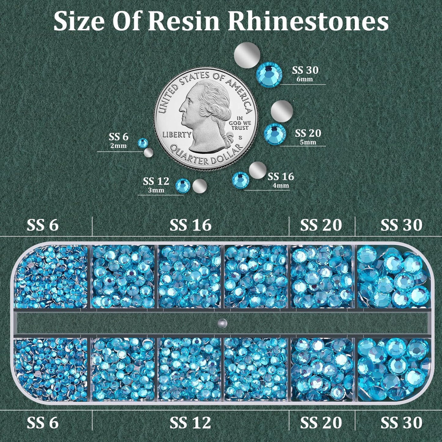 Resin Rhinestones for Crafting with B7000 Jewelry Glue, 1 Box Indicolite Flatback Crystals with 3Pcs 10ml Glue for Bedazzling Crafts DIY Nail Art Makeup，Non Hotfix Gems for Clothing Shoes