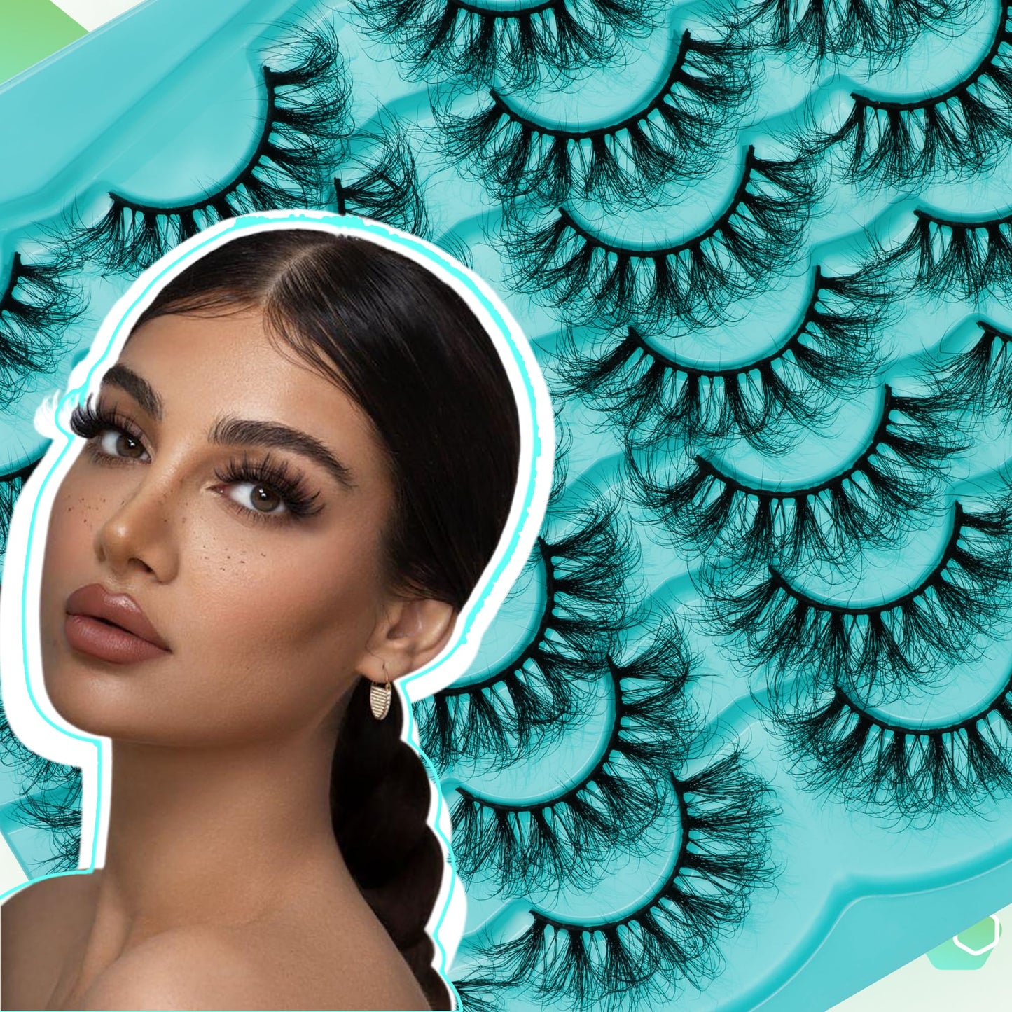 20-25MM Faux Mink Eyelashes 3D Wispy Lashes DCurl Lashes Strip 21Pairs Dramatic False Eyelashes Pack 20MM Natural Lashes Soft&Matte Russian Eyelashes Thick Cat Eye Look Lashes By Anforlin