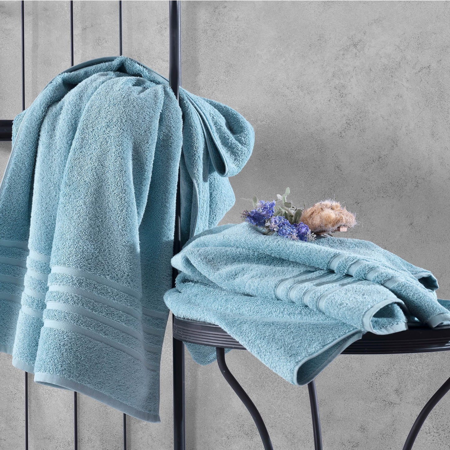 Hawmam Linen Jumbo Large Bath Sheets Towels 2 Pack Soft and Absorbent, Premium Quality 100% Cotton Towels (Light Blue, Bath Sheet)