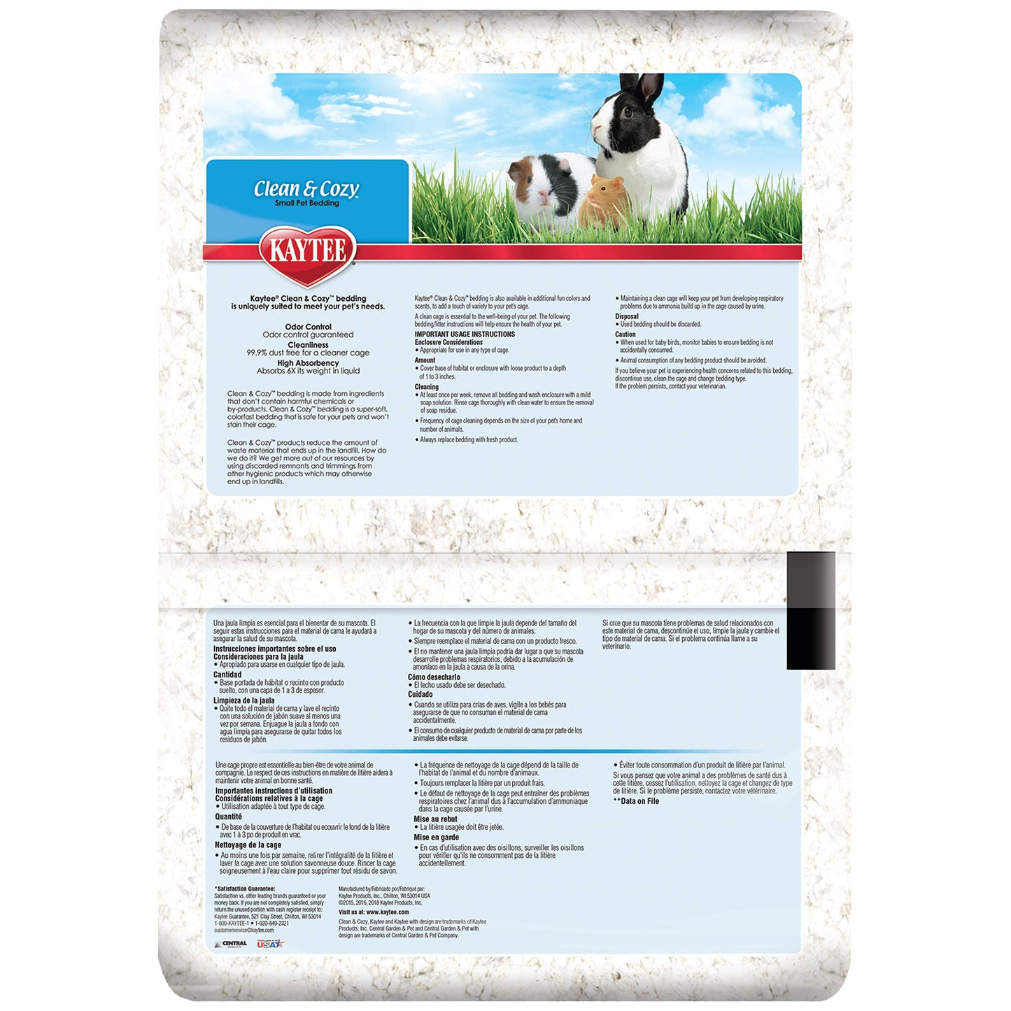 Kaytee Clean & Cozy White Paper Bedding 100 Liters