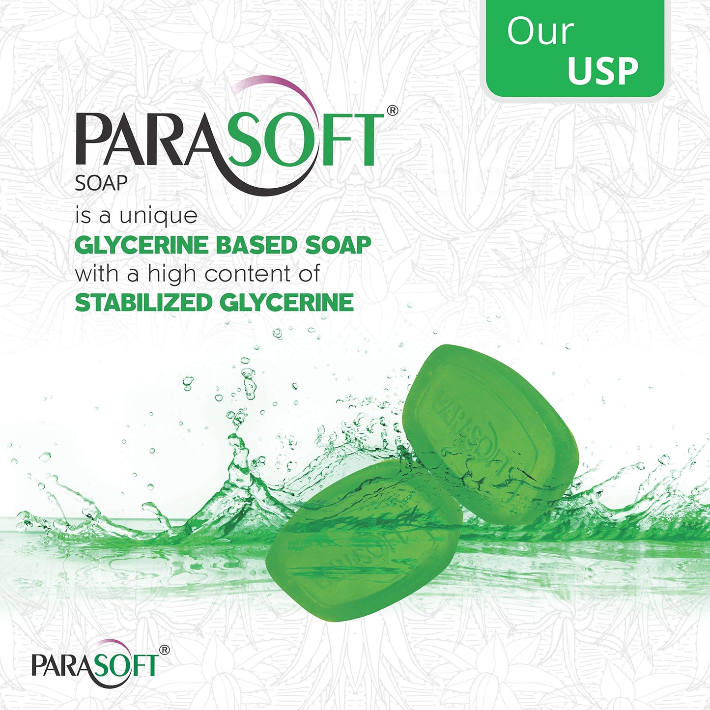 Parasoft Moisturising, Cleansing Body Soap with the Goodness of Aloe Vera, Glycerine & Vitamin E For Dry Skin, Nourishing Daily Bathing Bar For Sensitive Skin -100 gm (Pack of 8)