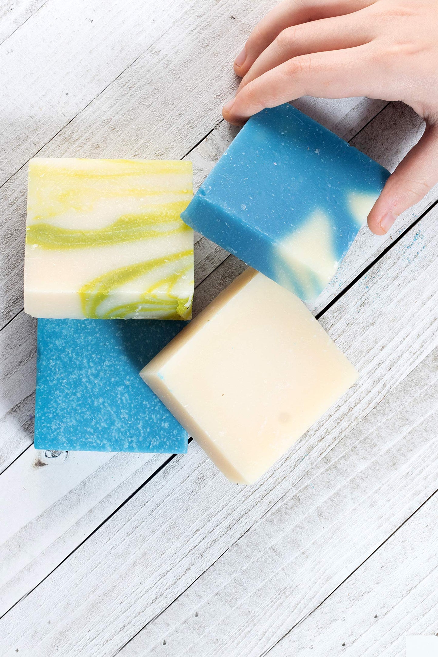 360Feel Fresh Scent Handmade Soap Collection - Aloe Vera, Cotton Blossom, Spring Scrub, Cool Water - Natural Exfoliating Bar Soap - 4 Count (Pack of 1)