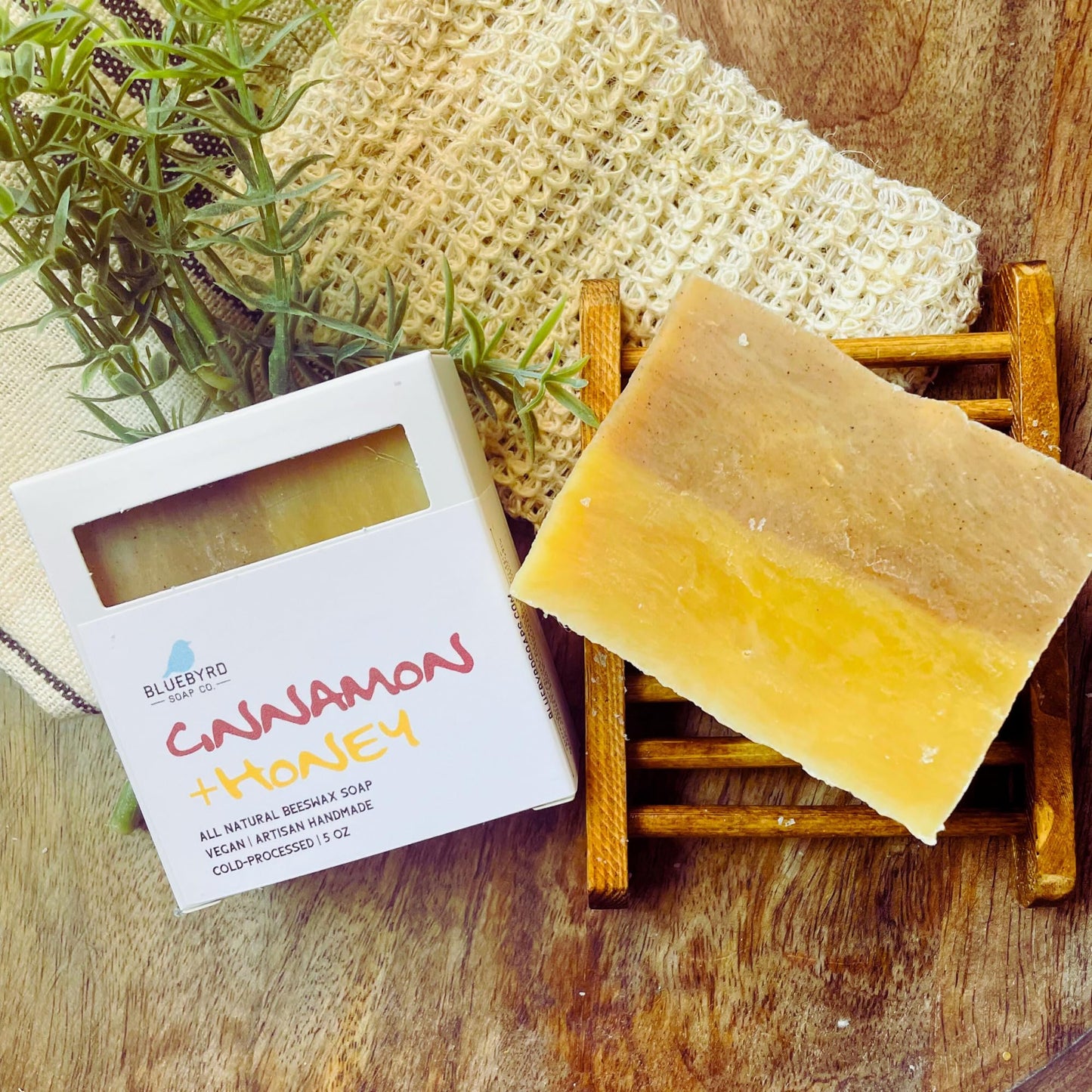 Bluebyrd Soap Co. Cinnamon Honey Soap Bar for Kids, Fun All Natural Soap Made with Beeswax, Cinnamon, & Honey | Handmade Artisan Soap for Teens Tweens Kids | Made in the USA (Cinnabee)