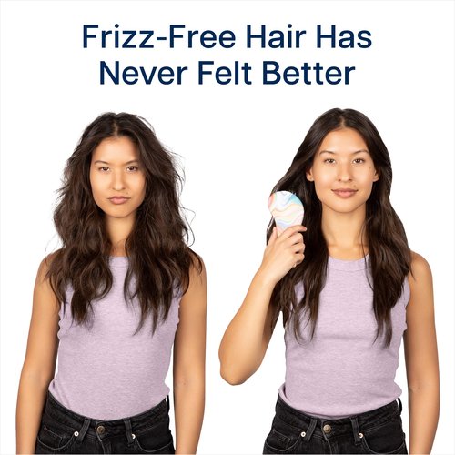 Crave Naturals Glide Thru Detangling Brush for Adults and Kids - Detangler Hair Brush for Curly or Straight, Wet or Dry Hair - Gentle on Tangles Hairbrush and Comb - 7.5 x 3-Inch, Soft Hazy Swirl