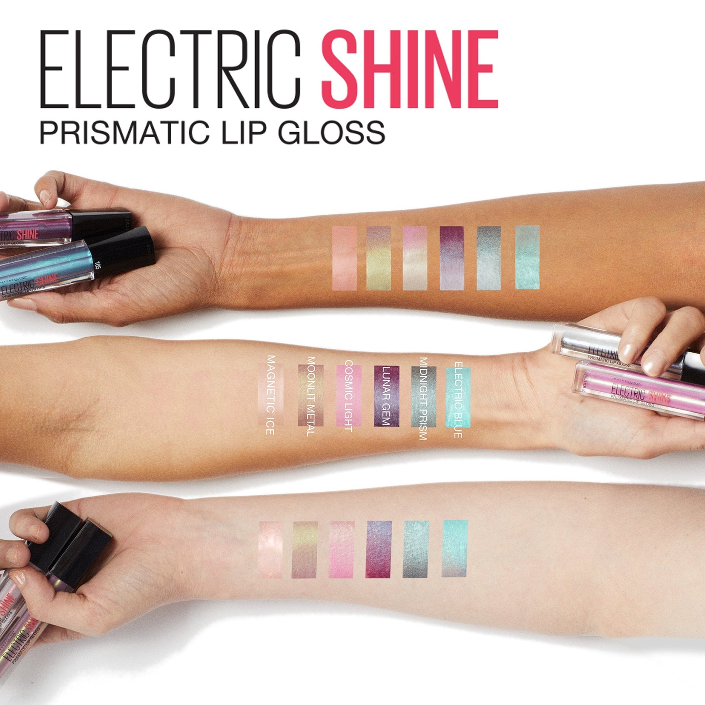 Maybelline Lip Studio Electric Shine Prismatic Lip Gloss Makeup, Cosmic Light, 0.17 fl. oz.