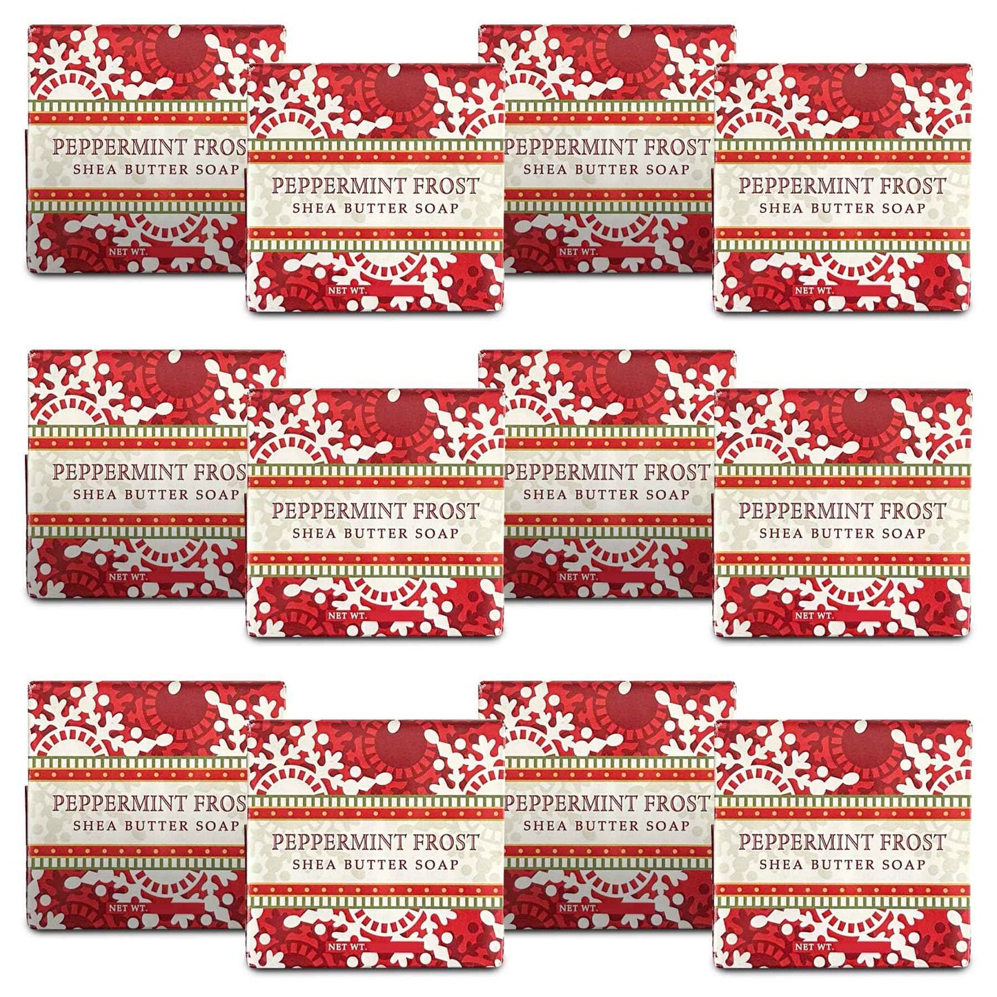 Greenwich Bay Mini Botanical Soap Bars – 12 Pack 1.9 oz Each – Individually Wrapped Guest Soaps for Airbnb, Spa, Travel, Bath – Travel Size Bar Soap Set, Peppermint Frost