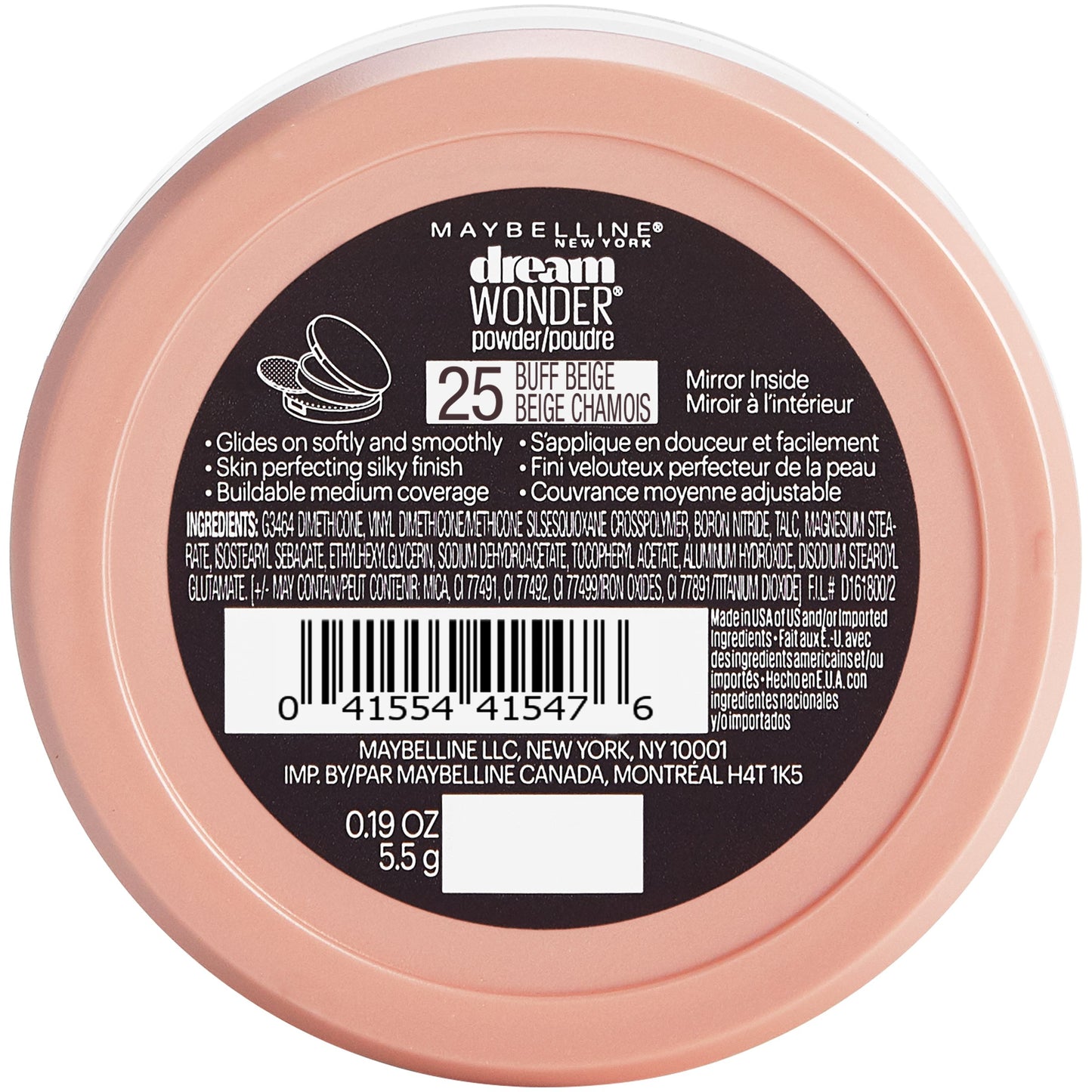 Maybelline New York Dream Wonder Powder Makeup, Buff Beige, 0.19 oz.