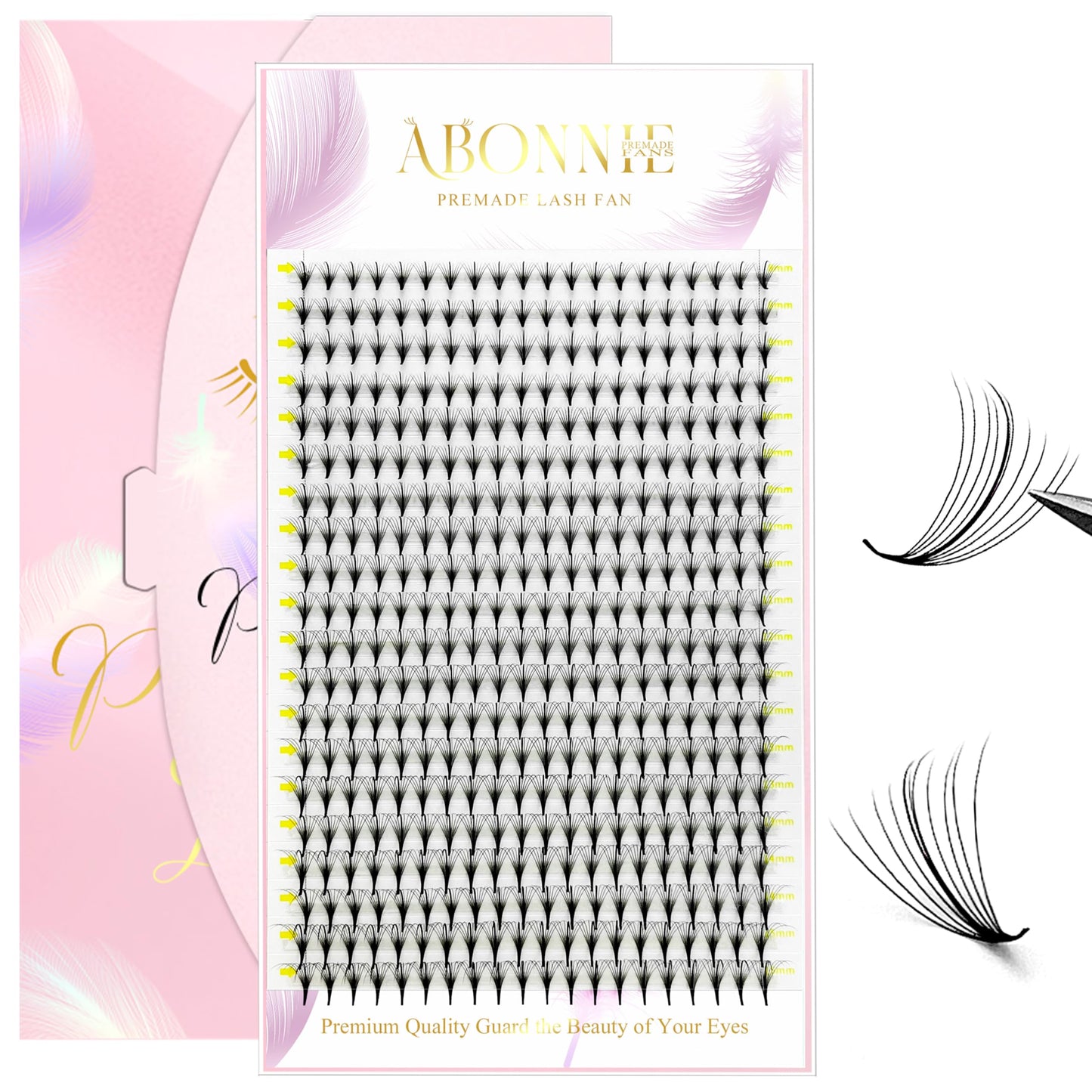 ABONNIE Premade Fans Eyelash Extensions, 400 Fans 9D 8-15mm Mixed Promades Eyelash Fans,0.07 Thickness C Curl Premade Lash Fans, Handmade Premade Fans Volume Lash Extensions(Spikes 9D 0.07-C 8-15mm)