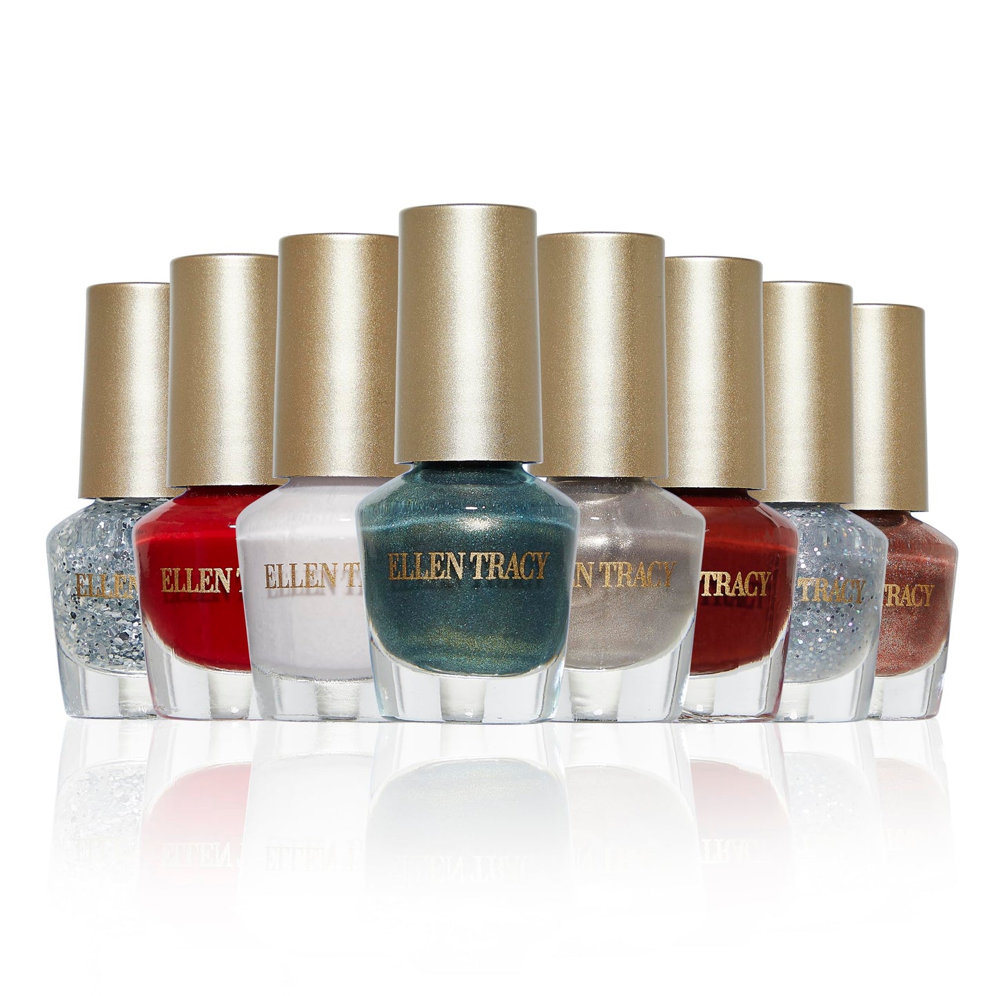 ELLEN TRACY 8-Piece Holiday Nail Polish Set: Long-Lasting, Full Coverage, and Cruelty-Free Beauty - 8.3 ml each bottles for a Luxurious Manicure Experience, Kraft Polar Bear