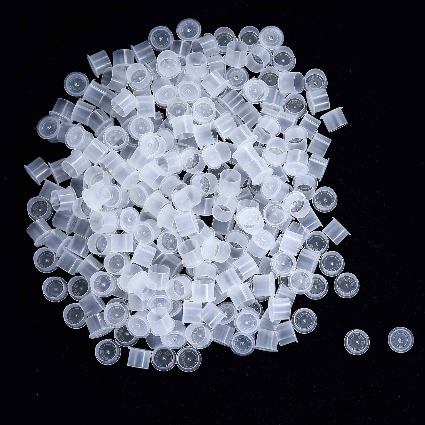 Tattoo Ink Caps Medium,1000pcs White Plastic Disposable Tatto Pigment Cups with Base,Makeup Tattooing Ink Cap Sizes 13mm Medium for Tattoo Pigment Kits Supplies (1000M)