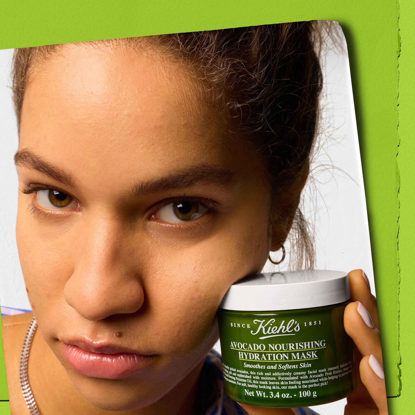 Kiehl's Avocado Nourishing Hydration Mask, Rich & Creamy Face Mask, Hydrates & Soothes Skin, with Evening Primrose Oil, Maintains Facial Elasticity, Helps Reduce Dryness, Paraben-free - 3.4 fl oz