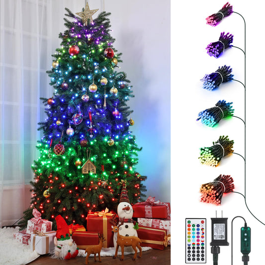 Christmas Tree Lights for 7ft 9ft with Remote - 540 LED RGB Timer Memory Function, Color Changing Rainbow Lighting Modes Christmas Decorations