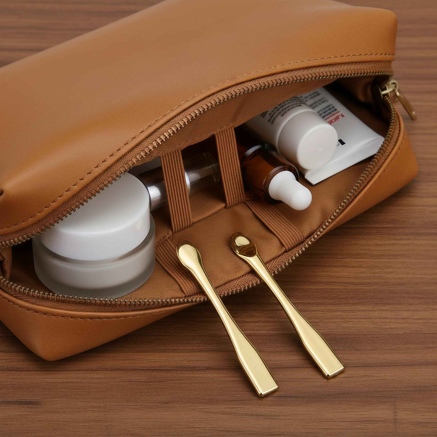 FOMIYES 50 pcs eye cream spatula face cream spoon gold mask plastic scoops mask ygienic Plastic Spatulas for Skincare, Travel-Friendly & Easy to Clean, for Home Spa, Salon Use(Gold)