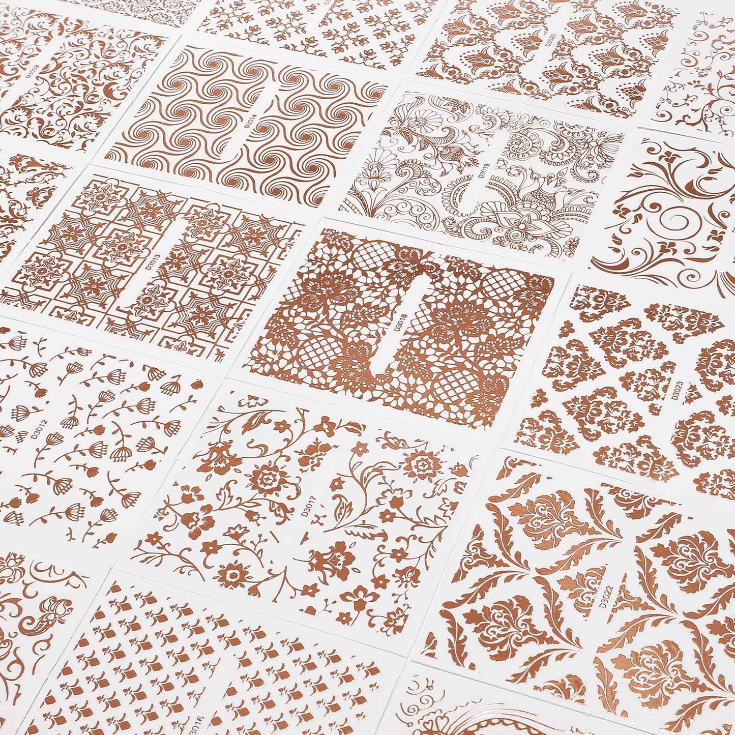 BTBT ARTCharms 30 Sheets Nail Stickers for Nail Art Rose Gold Noble Design Nail Charms Accessories 3D Self Adhesive Nail Decals for Women Girls DIY Nail Art Supplies