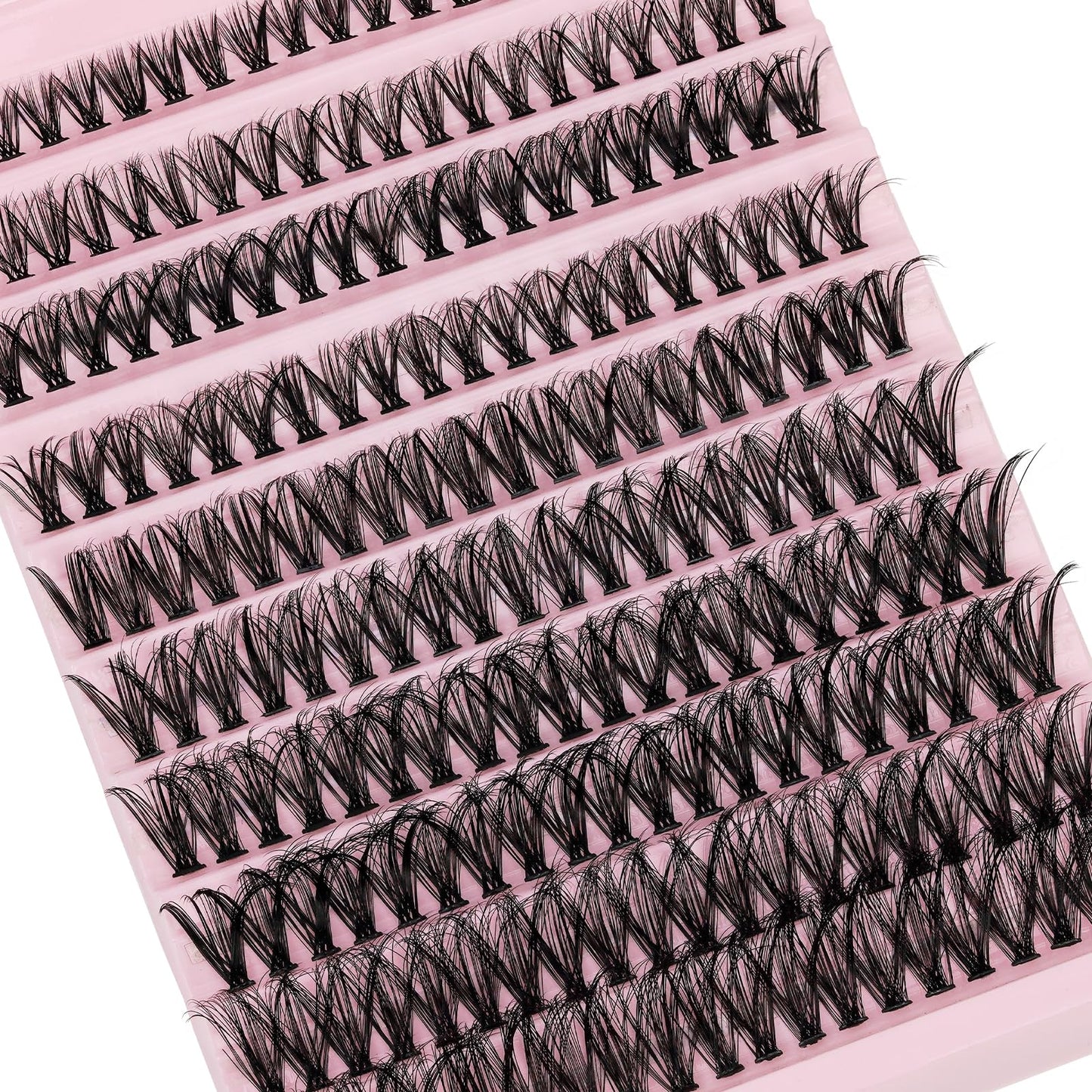 QUEWEL DIY Eyelash Extension Kit, 200pcs Lash Clusters Thin Band with Bond and Seal Strong-hold and Waterproof, Cluster Lashes Applicator, DIY Lash Extensions User Manual at Home (QD02-MIX8-18)